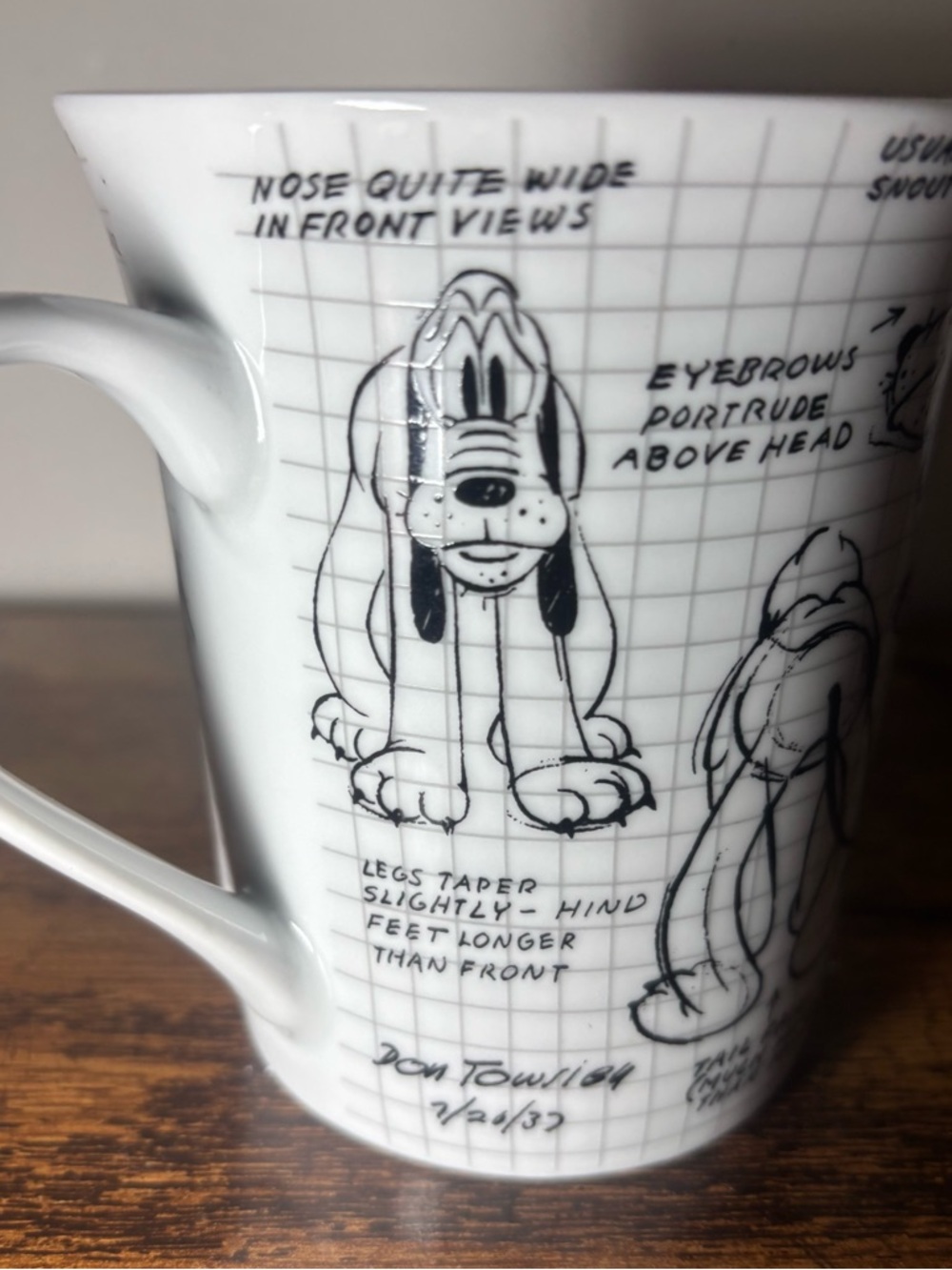 Pluto Sketch White Ceramic Mug